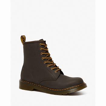 Dr Martens 1460 Wildhorse Kožené Lace Up - Hnede Cizmy Detske, DR0422